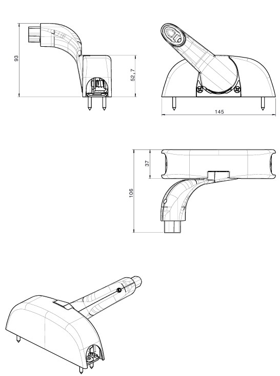 Wspornik czynny 2-punktowy Fapim Oltre 8023 srebrny - obrazek 1