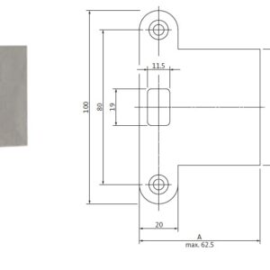 Blacha zamykająca L/R MASS A=62.5 B 9000 0490
