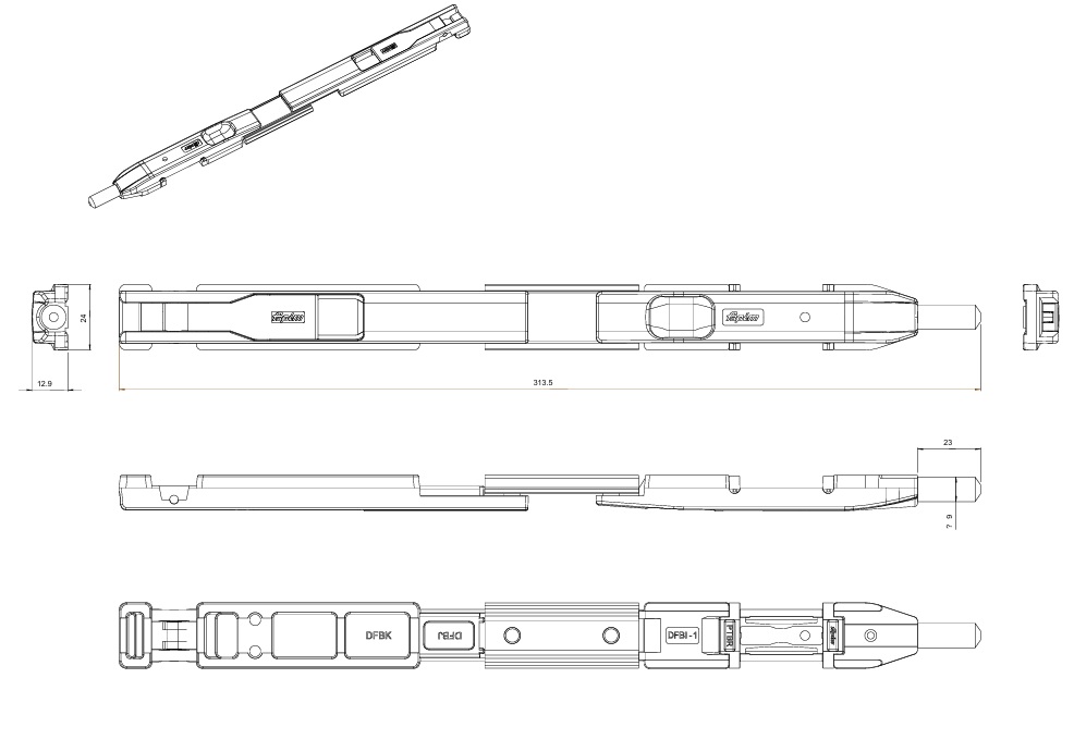 Rygiel wrębowy FAPIM czarny 5410_37 - obrazek 1
